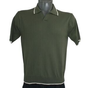 J.W. Anderson Uniqlo Green Tri-Blend Collared Pullover Polo Shirt Mens Small